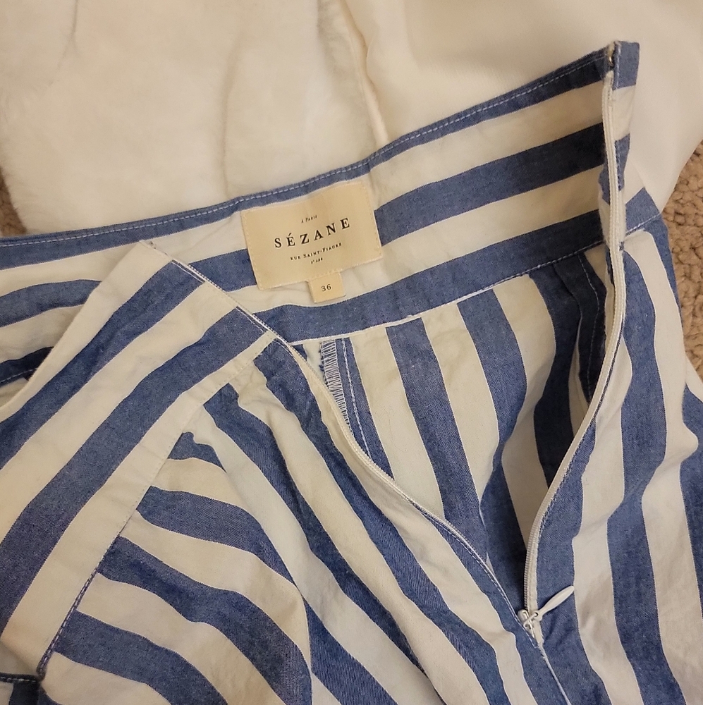 Sezane Jenson Trousers Stripped High Waisted Pants - Picture 7 of 9
